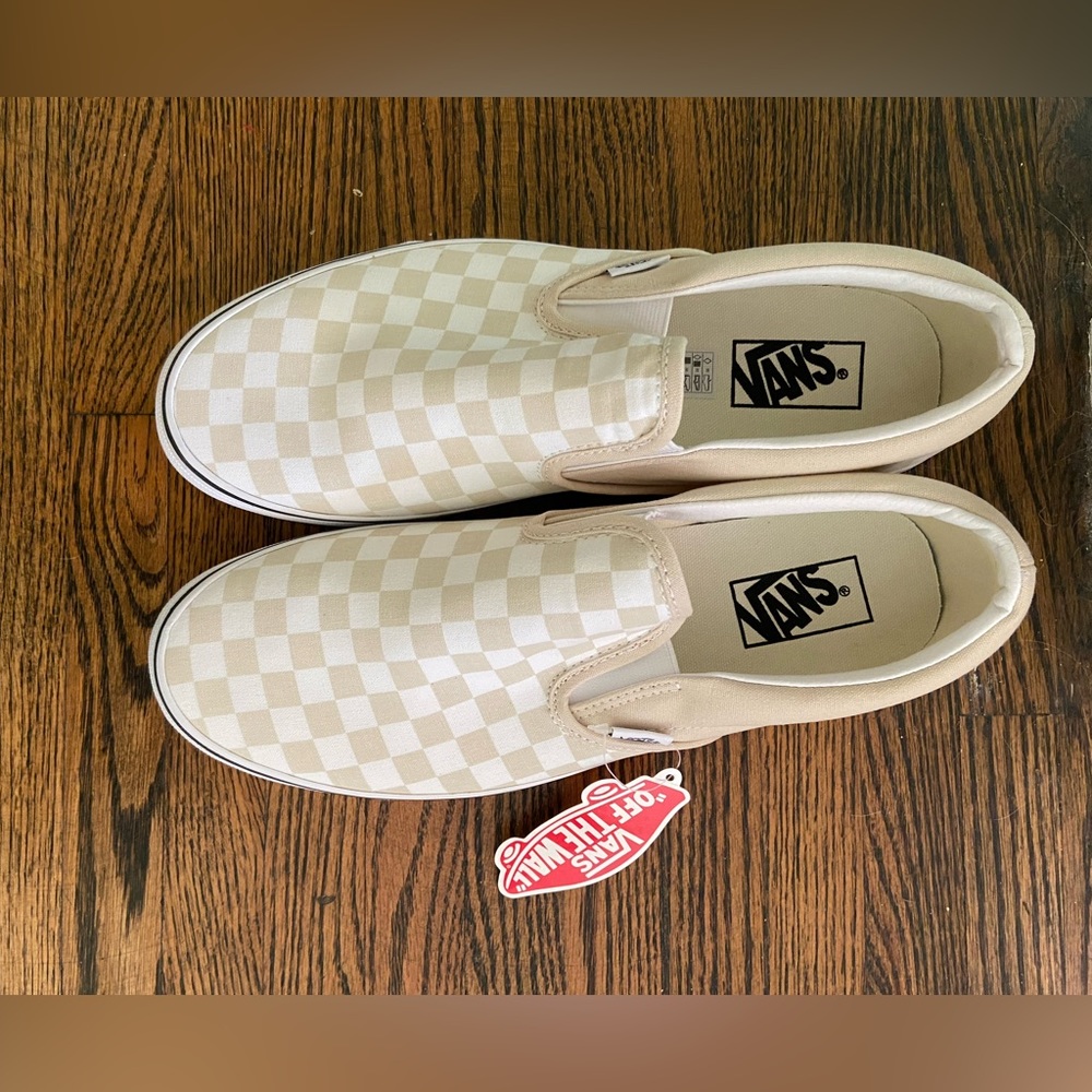 VANS Slip On, Beige and white checkered